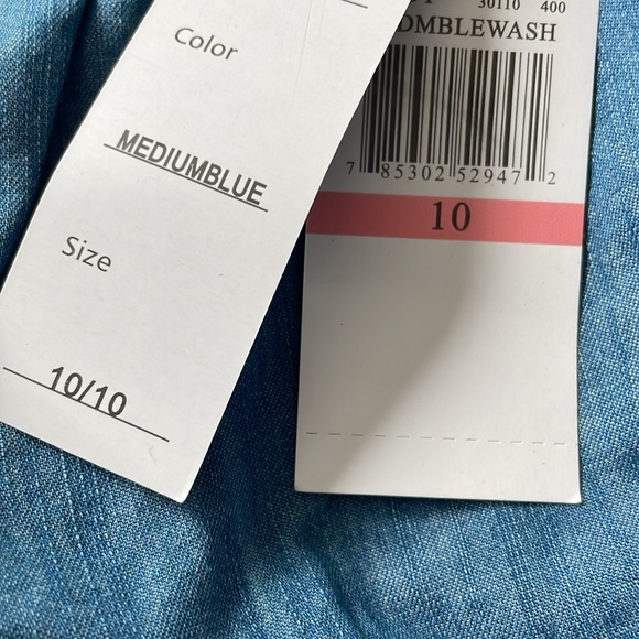 Spenser Jeremy - Women’s Frayed Edge Tiered Denim Dress - Picture 3 of 6